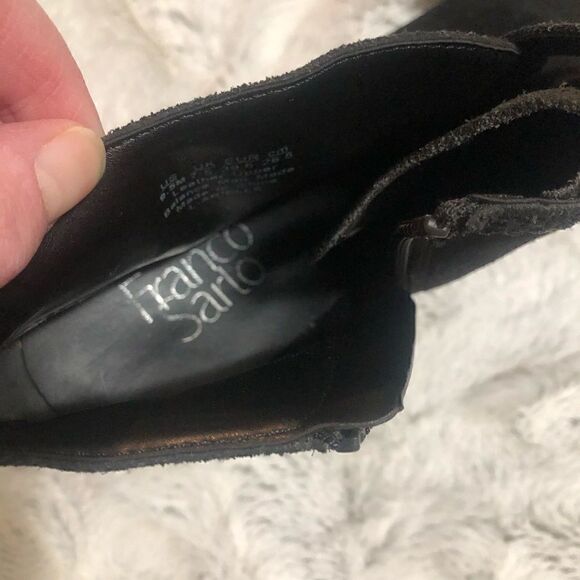 franco Sarto black suede wedge booties size 9.5M - Picture 8 of 11
